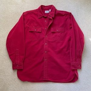 LL Bean Red Chamois Button Up Shirt